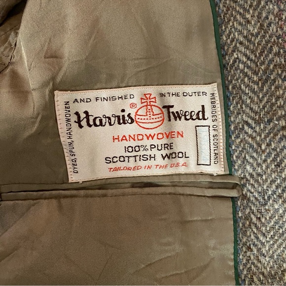 HARRIS TWEED BLAZER - TAN BLUE AND ROSE - 42R - Picture 5 of 16